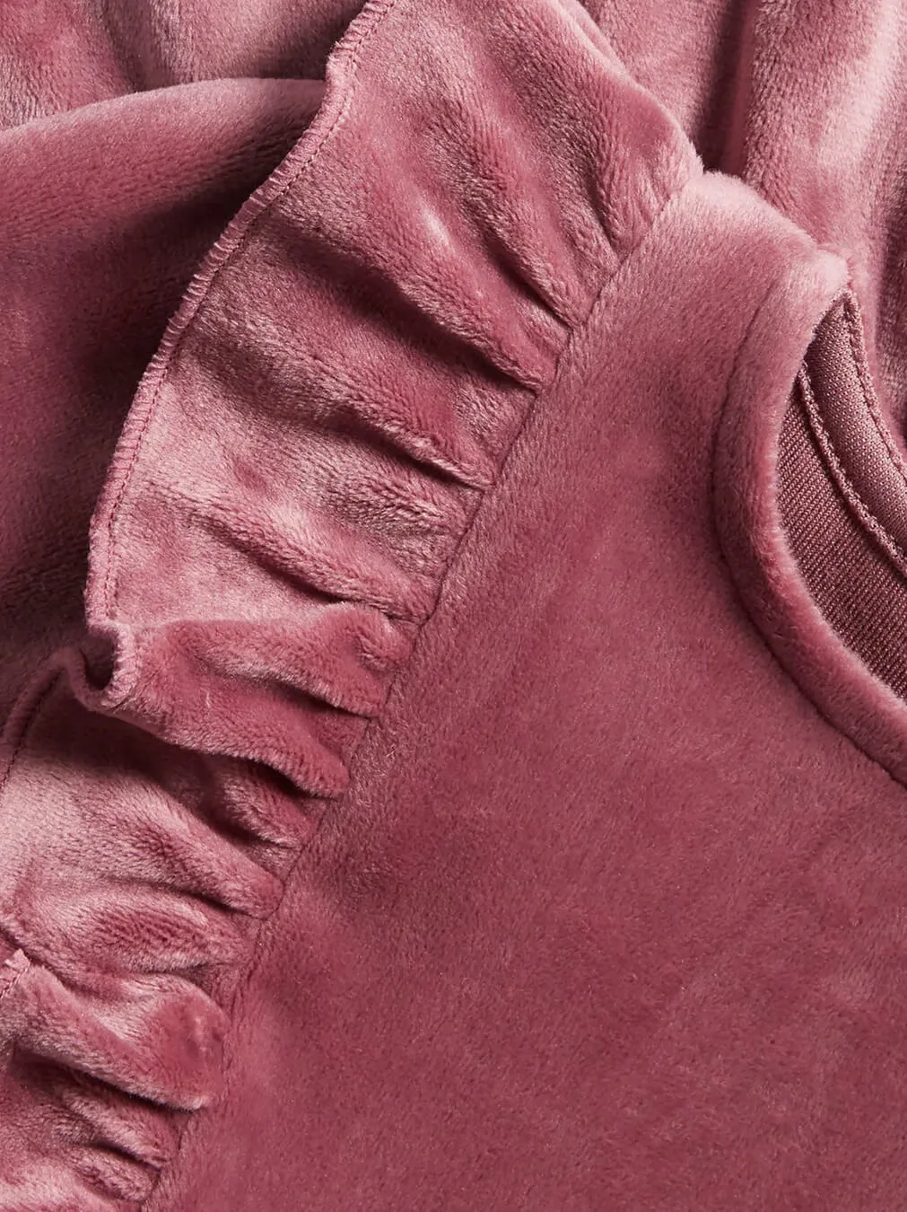 Baby Lilac/Red Velour Dress - الصورة 2